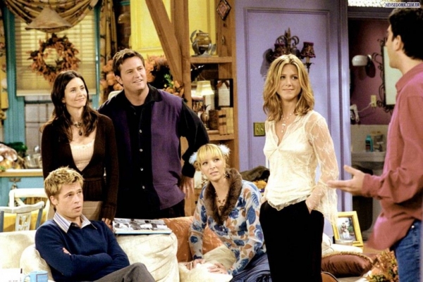 «Друзья», Дженнифер Энистон, Кортни Кокс, Дэвид Швиммер, Меттью Перри, Мет Леблан, Лиза Кудроу | Источник: Кадр из сериала «Друзья»