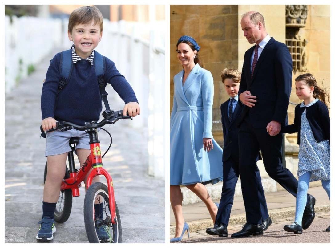 Принц Луи, 2021; Кембриджские на Пасхальной службе в Виндзоре, 17 апреля 2022 | marieclaire.ru