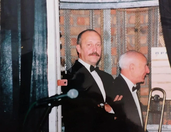 Владимир Туров с Алексеем Канунниковым на «Днях Джаза&nbsp;— 2002» | Источник: Александр Забрин