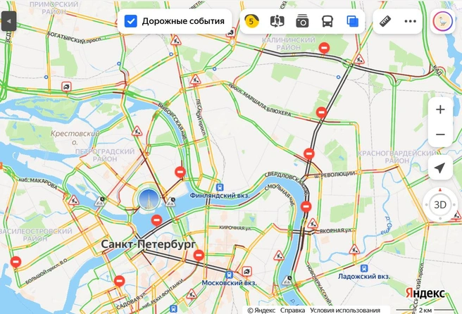 Аномальные пробки выросли в Петербурге. Перекрыт Невский, Пискарёвский, набережные | www.fontanka.ru