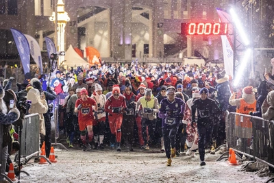 Новогодний забег в Лужниках собрал тысячи участников