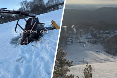 Зацепившись за провода, вертолет рухнул на базе отдыха в Прикамье
