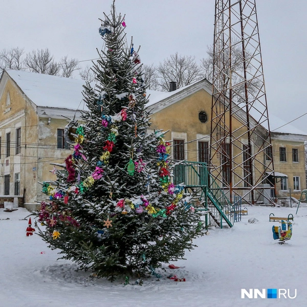 Новогодняя ель у Дома культуры | Источник: Наталья Бурухина / NN.RU