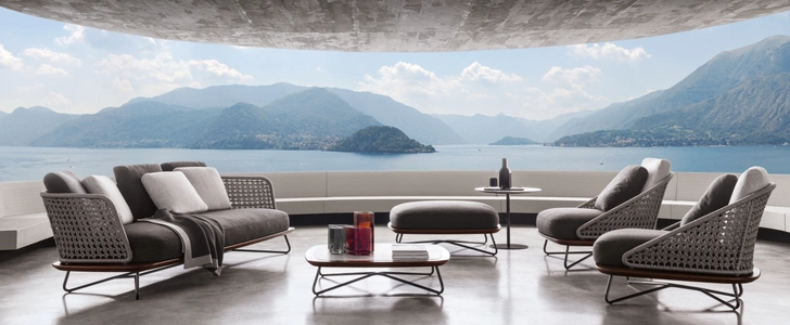 Outdoor коллекция мебели Rivera от фабрики Minotti