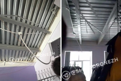 В воронежской школе обвалился потолок после капремонта