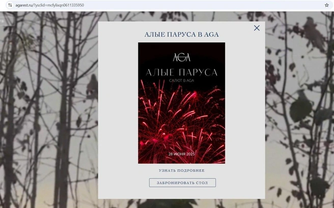 Источник: Сайт ресторана Aga