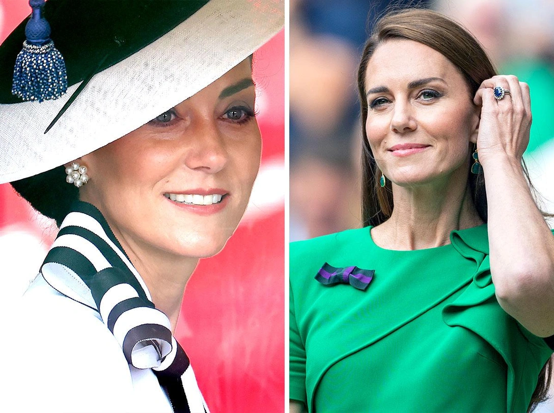 Кейт Миддлтон, 2024 (слева) и 2023 годы | marieclaire.ru