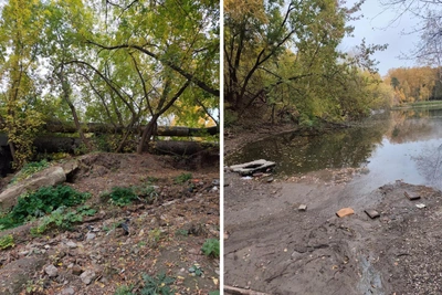 В Сосновом бору Новосибирска озеро заливает горячая вода