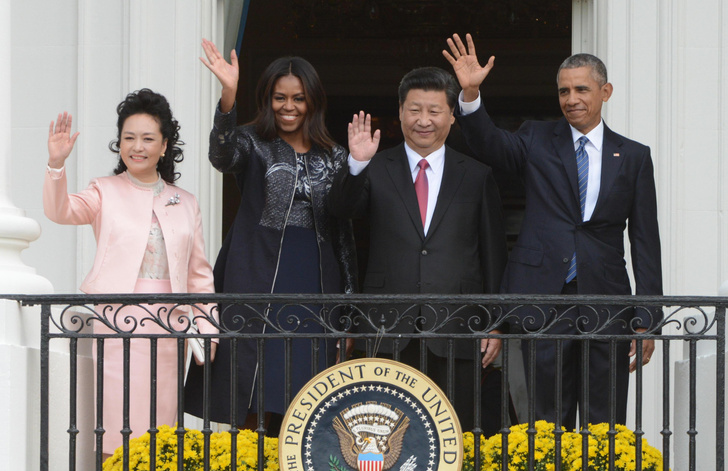 Пэн Лиюань, Мишель Обама, Си Цзиньпин и Барак Обама