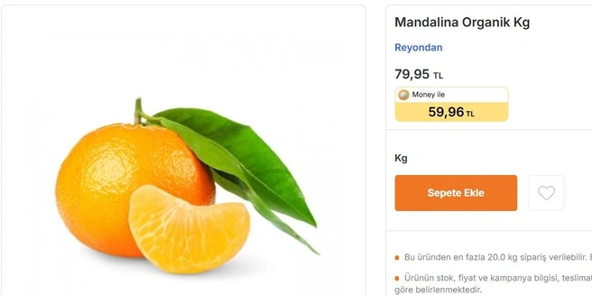 Органические мандарины — самые дорогие | Источник: Migros.com.tr