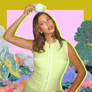 Как сделать сияющий вечерний макияж: идея образа от Хейли Бибер на зиму 2025/26