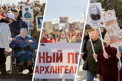 Жители Архангельска прошли с портретами героев