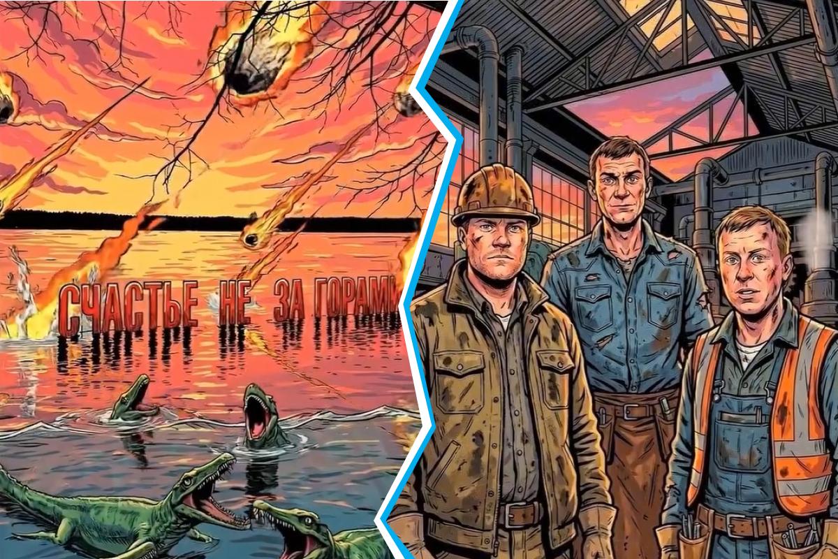 Об истории Перми создали минутный ИИ-блокбастер с доисторическими ящерами и «реальными пацанами» на заводе — видео