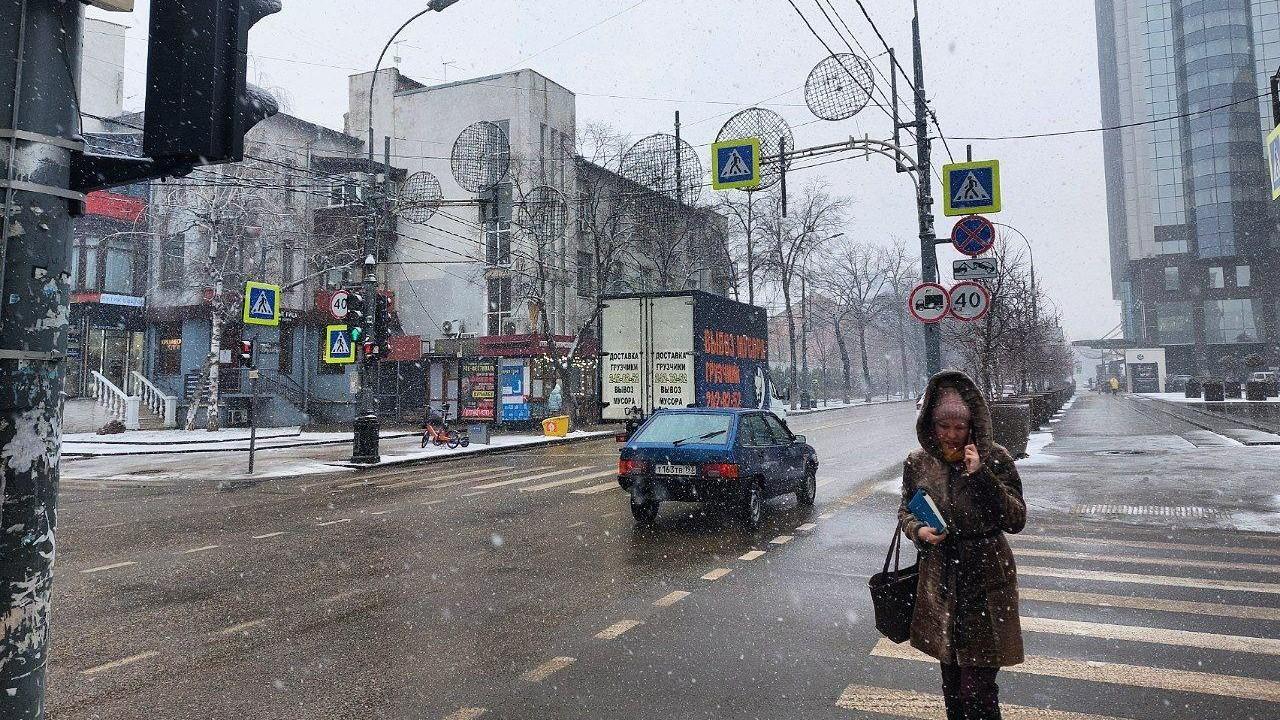 3 марта 2024 года в Краснодаре было +10 °С, а спустя год в тот же день температура -1 °С | Источник: Екатерина Железнова / 93.RU