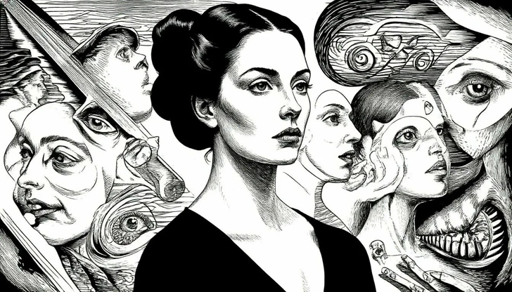 Стилизация под черно-белую графику Маурица Эшера | Источник: Шедеврум
