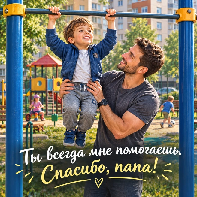 С Днем отца! Пусть твое сердце всегда будет спокойно, а в доме царят уют и радость | Источник: Городские медиа
