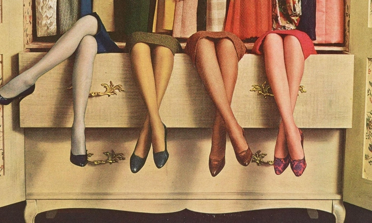 Фрагмент рекламы нейлоновых чулок, 1960-е | Источник: piemags/library via Legion Media 