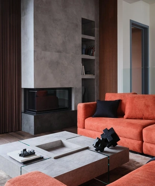 Серый + терракота: дом 300 м² в Подмосковье