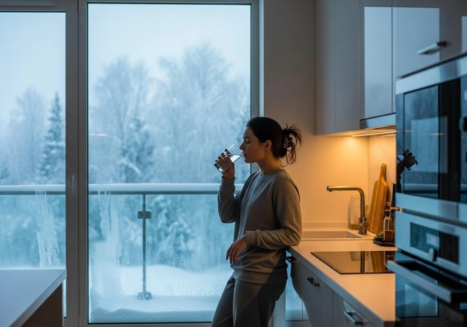 Зимой люди реже ощущают жажду, но поддерживать водный баланс также очень важно | Источник: Юрий Орлов / Городские медиа