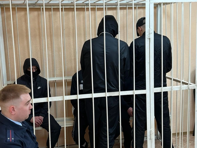 Оказавшись за решеткой, обвиняемые решили спрятать лица | Источник: пресс-служба Управления судебного департамента по Новосибирской области