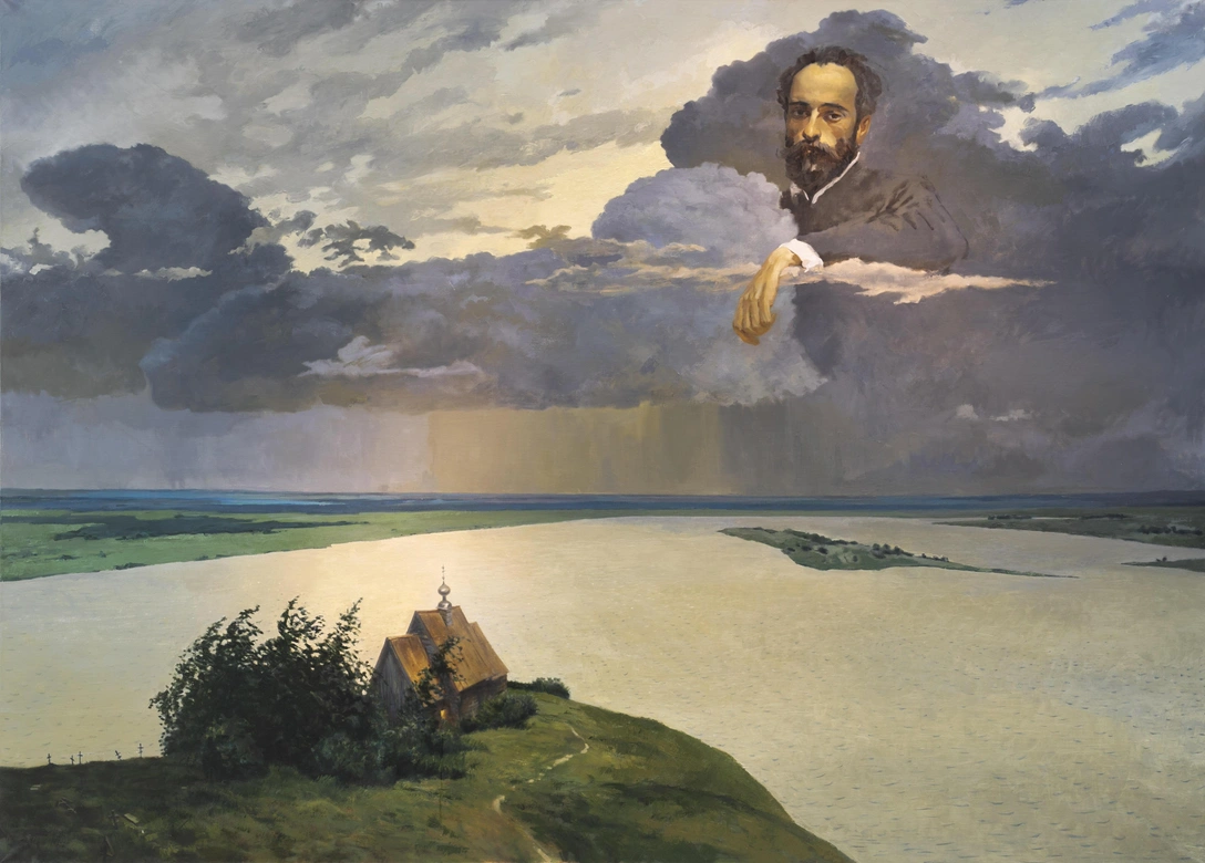 Иван Разумов. «Левитан над вечным покоем», 2026. Холст, масло | Источник: пресс-служба выставки