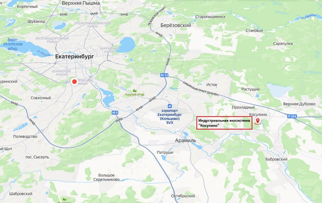 Индустриальный парк расположится в 25&nbsp;км от города по Сибирскому тракту | Источник: «Инвестиционно-строительная компания ТехноКрит»