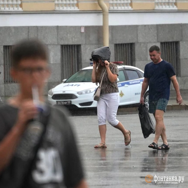 После затяжной жары центр Петербурга накрыл освежающий летний дождь | Источник: Павел Даиси / «Фонтанка.ру»