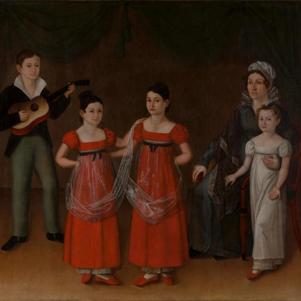 Неизвестный художник. Портрет П.&nbsp;И.&nbsp;Мятлевой с детьми. 1810-е годы | Источник: пресс-служба Эрмитажа