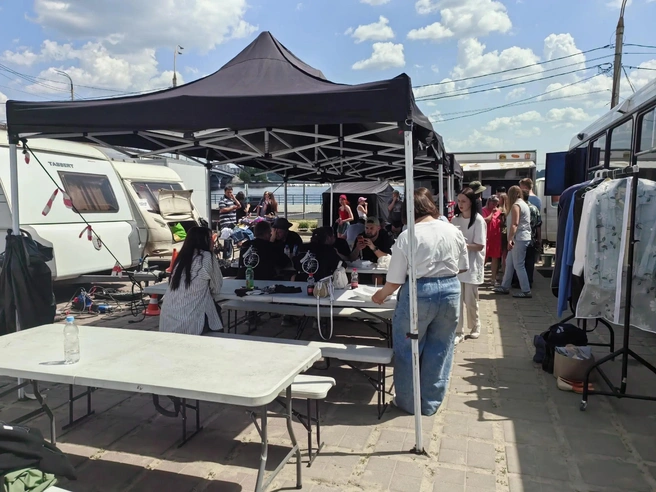Съемочная группа на перерыве | Источник: Андрей Пашинский / Voronezh1.ru