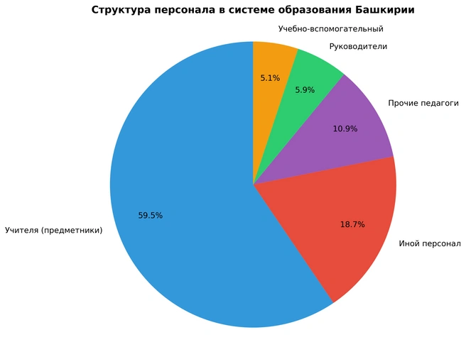 График структуры персонала в системе образования Башкирии | Источник: Python.com
