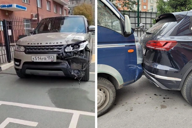 От действий женщины за рулем Range Rover пострадали четыре машины | Источник: читатель НГС