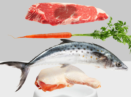 Несколько советов от диетолога Пьера Дюкана Натюрморт: мясо, рыба, морковь