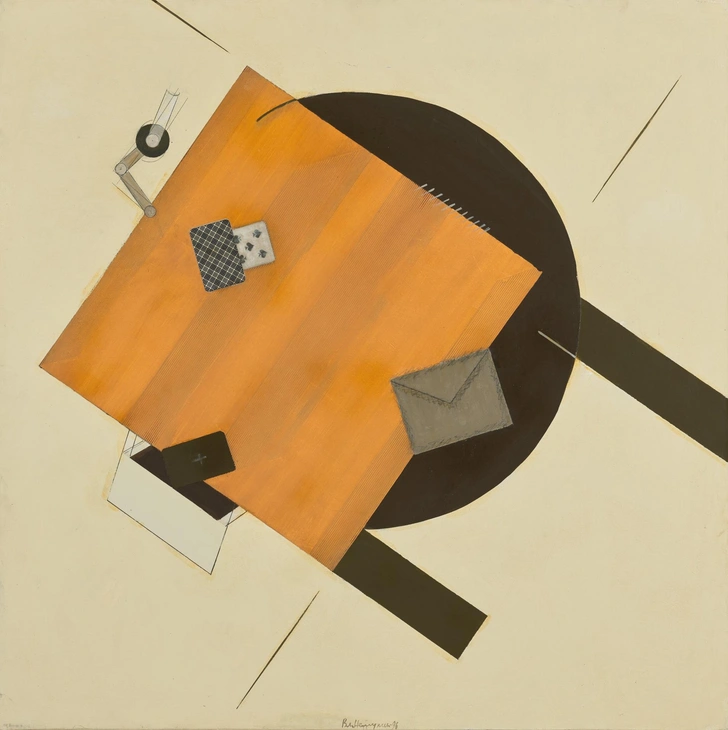 В. Немухин. «Композиция с черным кругом». 1996. Холст, акрил, коллаж | Источник: пресс-служба выставки