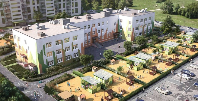 Новый детский сад станет частью комплекса с тематическим зонированием, стилизованным под природу Пермского края | Источник: «СтройПанельКомплект»