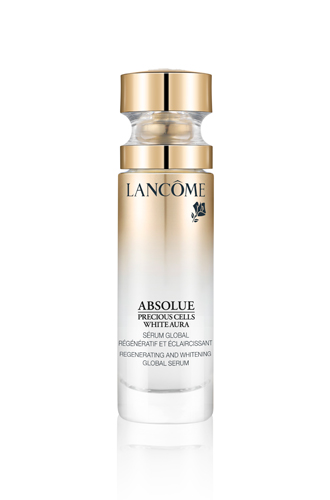 Сыворотка для сияния и ровного тона кожи Absolue Precious Cells White Aura, Lancome. Для стимуляции процесса клеточного обновления и коррекции несовершенств кожи. Сыворотка, обогащенная молекулой Pro-Xylane™ и экстрактом Белой Розы, обладает осветляющим эффектом, придает коже сияние, выравнивает ее тон.