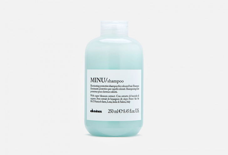Защитный шампунь для сохранения косметического цвета волос Davines MINU shampoo 