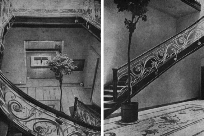 Парадная лестница особняка | Источник: журнал «Архитектура СССР», 1936 год