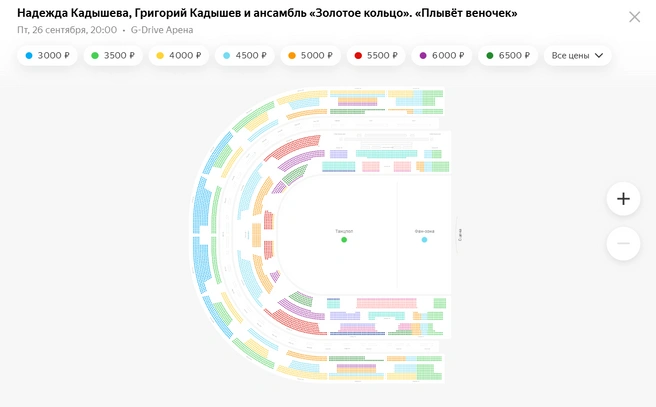 Свободных мест пока много | Источник: gdrive-arena.ru
