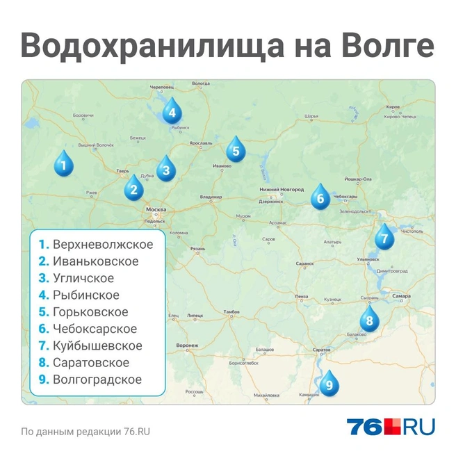 Сколько всего водохранилищ на Волге | Источник: Мария Романова / Городские медиа