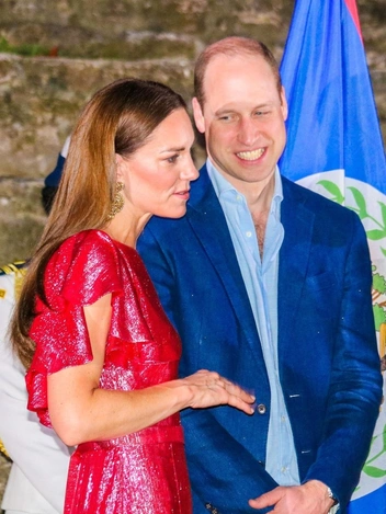 Кейт и Уильям на приеме, устроенном генерал-губернатором Белиза, 21 марта 2022