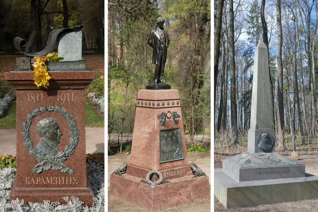 Памятники поэтам на территории Остафьева | Источник: Александр Гришин / Wikipedia.org