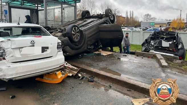 11 авто раскидало по дороге | Источник: ГИБДД Башкирии