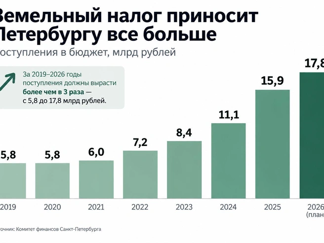 Поступления от земельного налога за последние годы выросли примерно в 3 раза | Источник: Фонтанка.ру