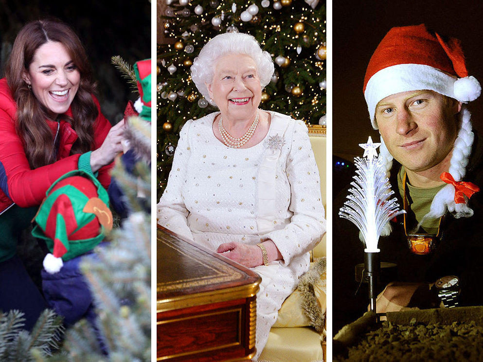 Герцогиня Кэтрин, королева Елизавета II, принц Гарри | marieclaire.ru