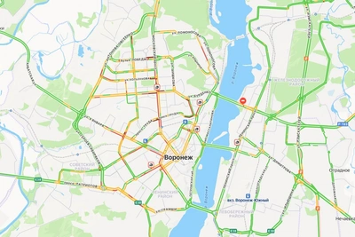 Снегопад и гололед вызвали пробки в Воронеже