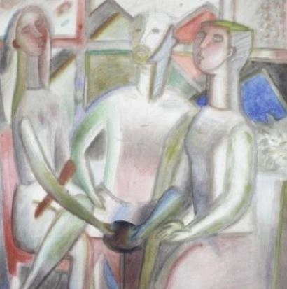 «Проводы зимы». Акварель, графитный карандаш. 1989 год | Источник: Пермская государственная художественная галерея