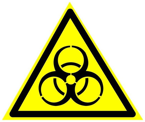 Предупреждающий знак W16 «Осторожно. Биологическая опасность (инфекционные вещества)» b400 пленка, уп. 3 шт.