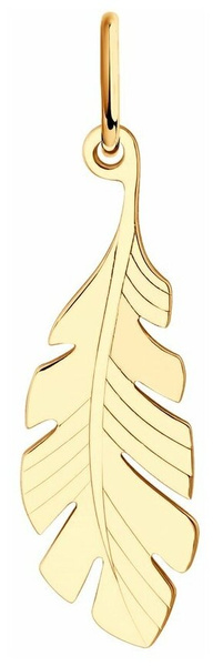 Подвеска из золота в форме листочка