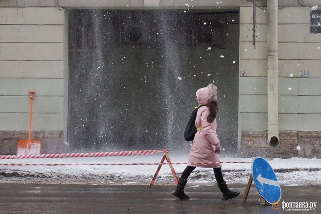 Застряли в холоде. Что оставляет Петербургу уходящий циклон  | Источник: Михаил Огнев / «Фонтанка.ру»