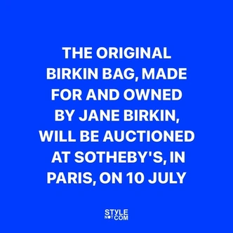 Он же сообщает о продаже сумки Birkin, принадлежавшей Джейн Биркин 